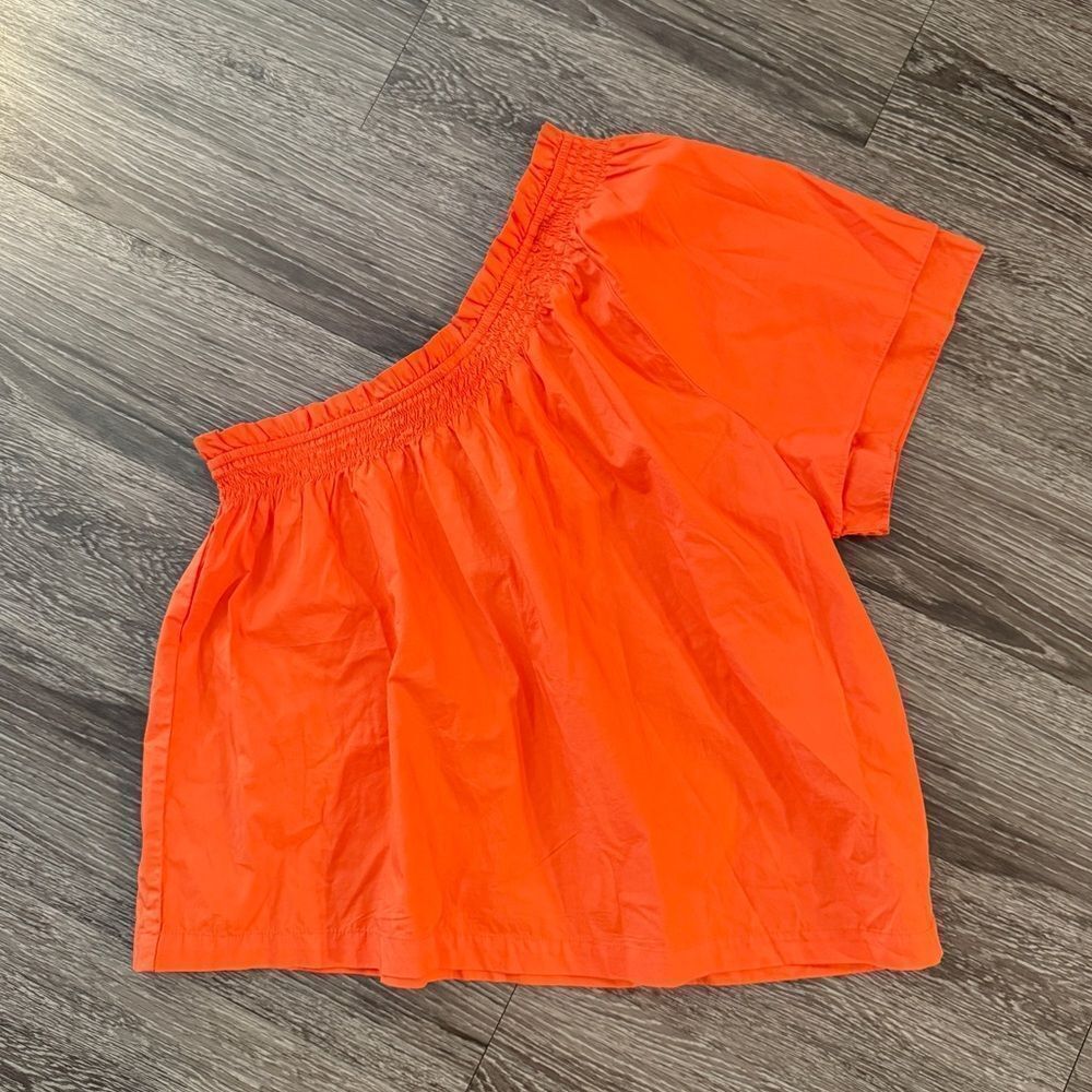 J. Crew Smocked One Shoulder Top New